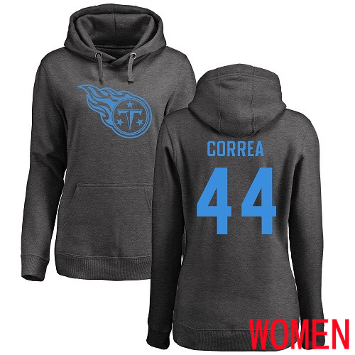 Tennessee Titans Ash Women Kamalei Correa One Color NFL Football #44 Pullover Hoodie Sweatshirts->nfl t-shirts->Sports Accessory